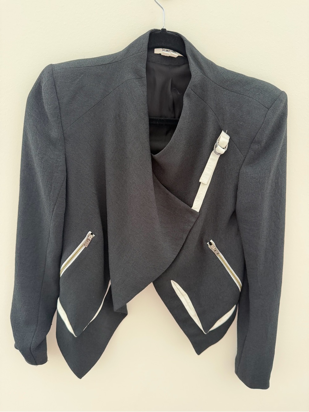 Helmut Lang Black Jacket with White Trim Details